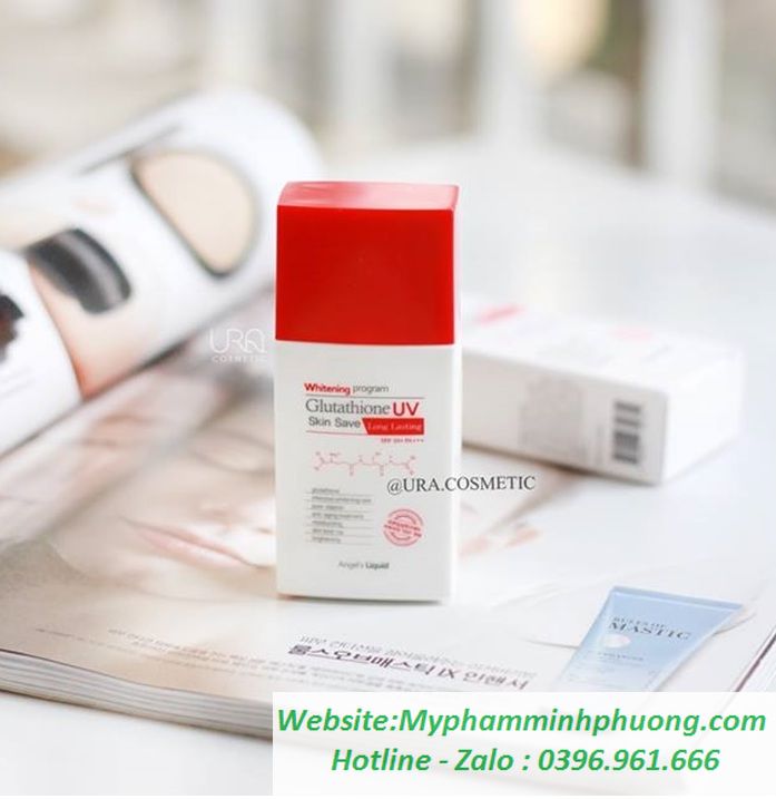 KEM CHỐNG NẮNG 7DAY ANGEL'S LIQUID WHITENING PROGRAM GLUTATHIONE UV SKIN  SAVE LONG LASTING SPF50+ PA+++ (50ML)